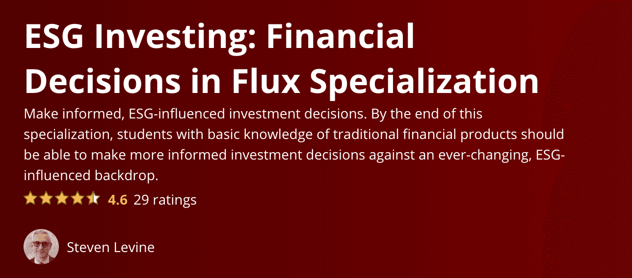 ESG Investing: Financial Decisions in Flux Specialization
