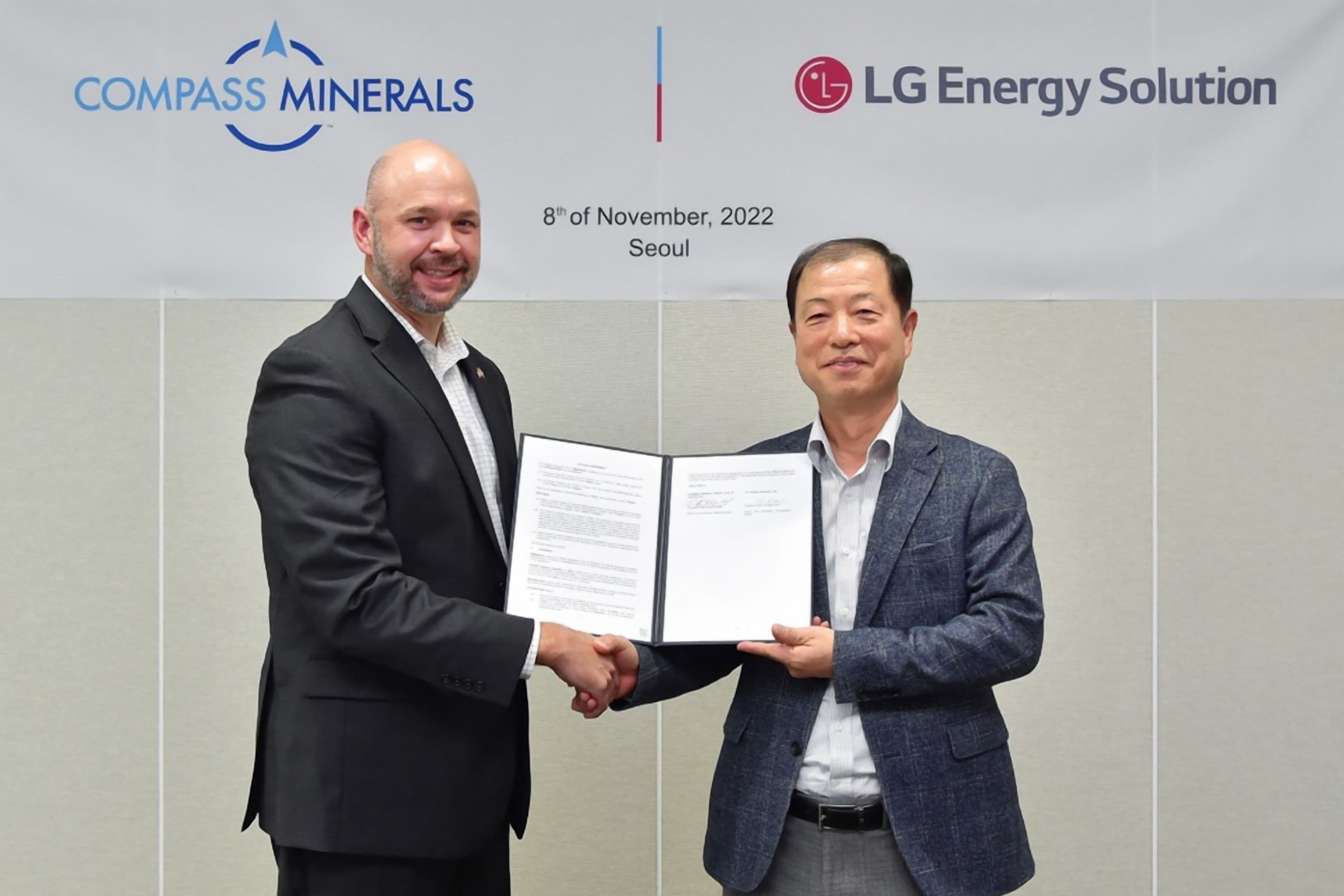 Compass Minerals to Supply LG Energy Solution with Battery-Grade Lithium Carbonate