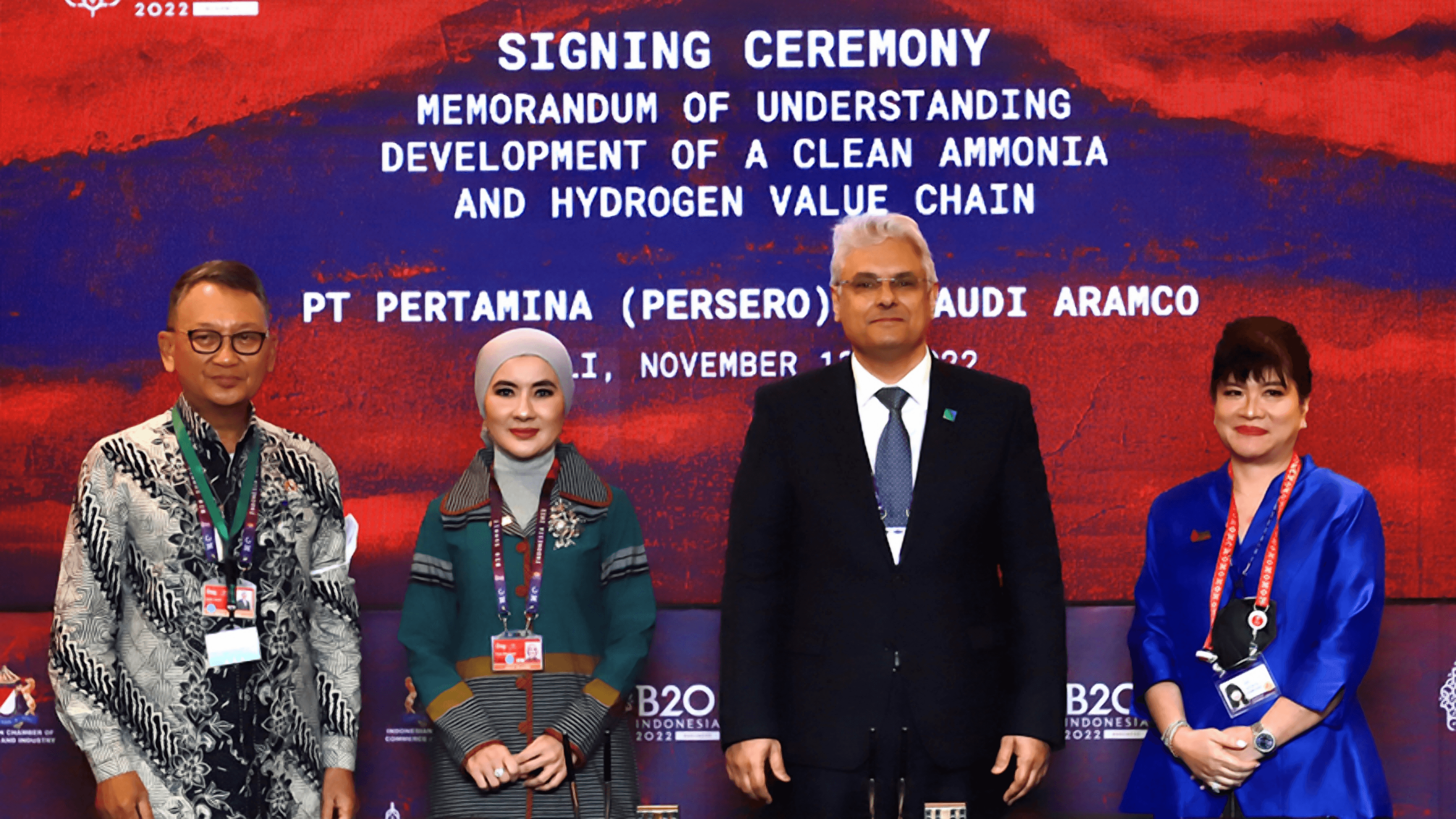 Aramco and Pertamina Explore Hydrogen and Ammonia Value Chain at B20